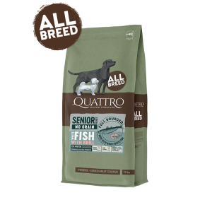 Quattro No Grain All Breed Senior/diet White Fish & Krill 3 kg