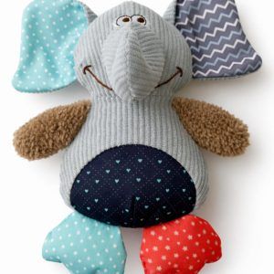 Companion hunde legetøj, patchwork, elefant